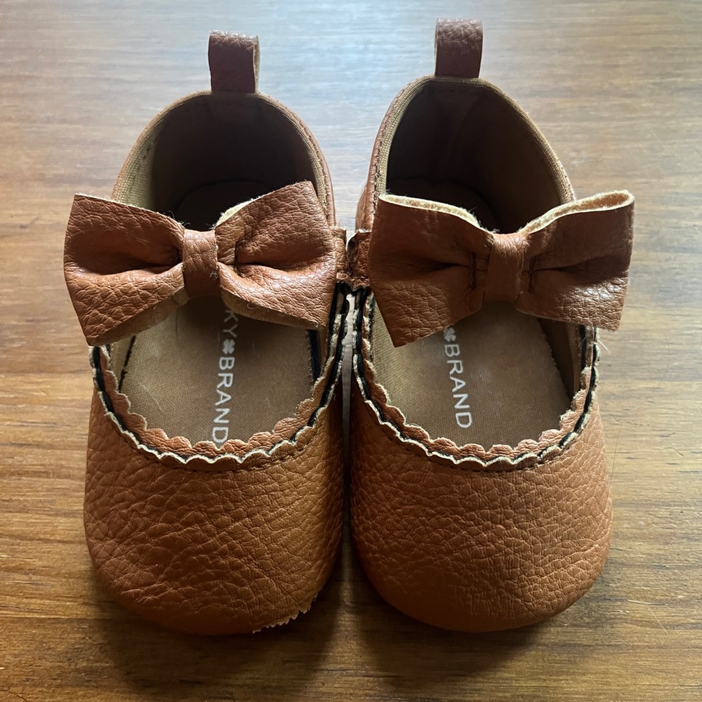 Lucky Brand Tan Moccasins with Bow for Kids